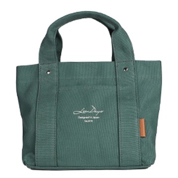 日本 LIZDAYS - [樂天No.1] 輕便分隔帆布托特包-素色-草綠 (30x19x12.3cm)