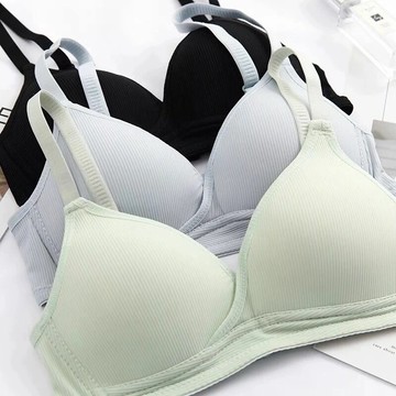 Onedays✿ 日系豎條紋三角杯內衣 👙 一片式交叉無鋼圈內衣 運動內衣 無痕內衣 集中 條紋 小胸 學生 C432