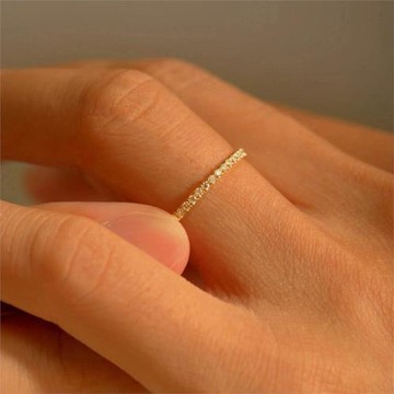 精致輕奢半碎鉆石排鉆戒指女ins潮時尚個性潮百搭關節尾戒婚戒細