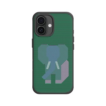 iPhone 16 SolidX 黑 - The Wildlife Collection 動物野境系列 - 亞洲象 - 線條版