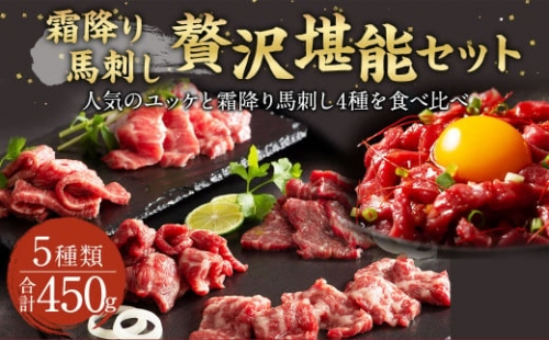 フジチク 霜降り 馬刺し 詰合せ 合計約450g 馬肉  セット 食べ比べ 熊本県