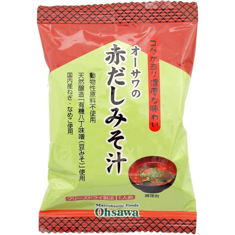 オーサワ オーサワの有機立科みそ汁1食分・オーサワの赤だしみそ汁1食分 各12パック（合計24パック）