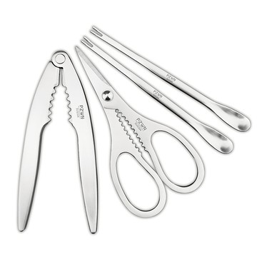 吃蟹工具 304不銹鋼吃蟹工具蟹三件蟹八件蟹鉗蟹剪蟹挑針吃大閘蟹螃蟹剝蝦 【CM871】