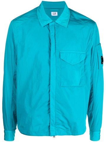 C.P. Company - concealed-fastening shirt jacket - men - Polyamide/Polyamide - M - Blue