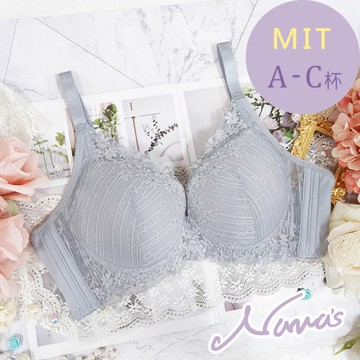【露娜斯】小雛菊。A-C杯 軟鋼圈托提集中乾爽舒適高脅邊機能內衣【星燦灰】台灣製 U660