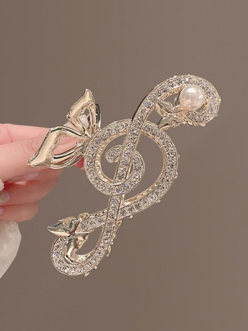 水鉆音樂符抓夾女大號氣質后腦勺盤發夾子輕奢高級感鯊魚夾飾品