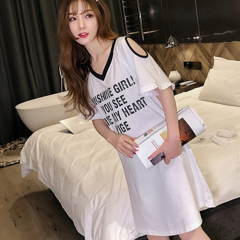 ネグリジェ 春夏 姫 半袖ワンピース Vネック 肩あきネグリジェ 前開きパジャマ レディース 大人可愛い部屋着 オシャレゆったり ロングtシャツ 通販 Lineポイント最大get Lineショッピング