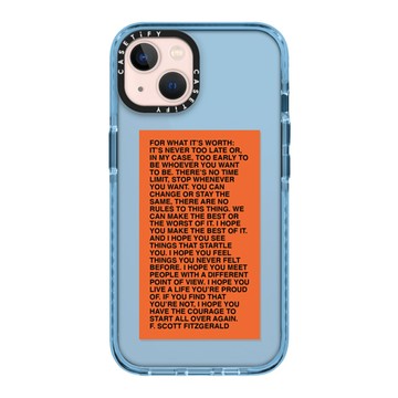 Quotes by Christie x CASETiFY iPhone 13 Case Sierra Blue Impact Case For What It's Worth Phone Case by Quotes by Christie