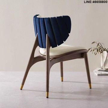 免運 開立發票 餐椅 洽談椅 高腳椅 沙發椅 吧台椅 拍攝椅 道具椅 意式輕奢實木餐椅洽談椅休閑椅家用售樓部會所別墅餐廳設計師椅子