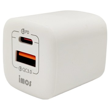 imos PD3.0/QC3.0 35W雙孔閃電充電器 33.5 x 33.5 x 38mm 50g  IBC035  1個