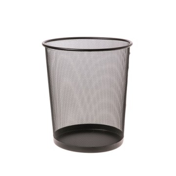 鐵網圓形垃圾桶黑色15L