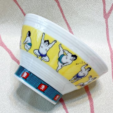 【九谷燒色繪千段飯碗】相撲士