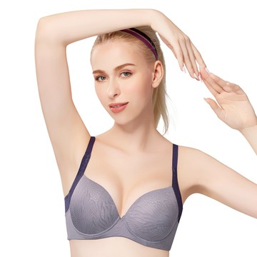 SWEAR 思薇爾 流動光影系列 B-F罩 軟鋼圈 運動 女內衣 (紫泥灰)