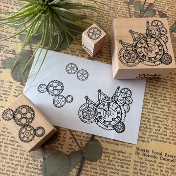 齒輪時鐘印章組合