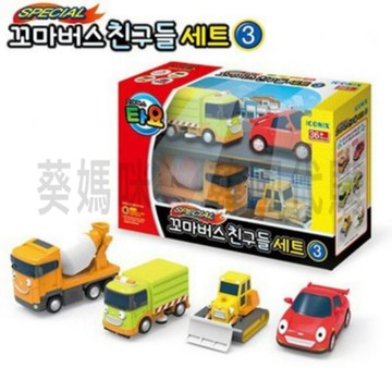 🎉現貨🎉可超取🇰🇷韓國境內版 小巴士 tayo 好朋友 工程車 四件組 水泥車 推土機 小車 套組 3