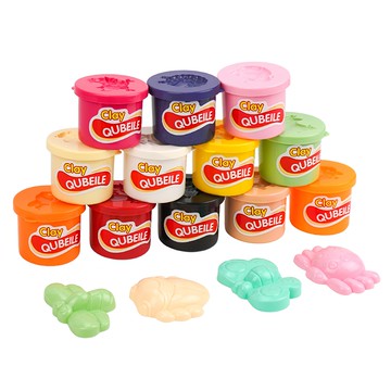 12色安全彩泥黏土補充瓶 + 黏土印模 4個 496  1套  33g  多色