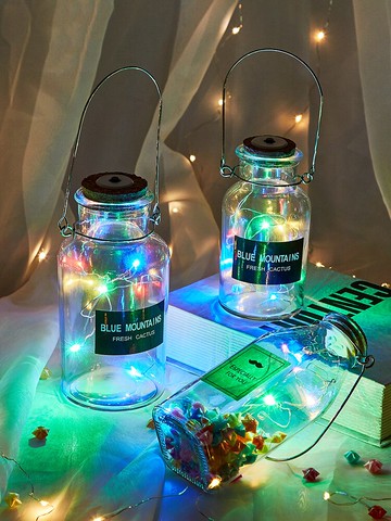 ins創意LED燈許愿瓶女生臥室房間個性擺設酒吧現代簡約裝飾品擺件