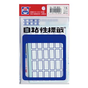 華麗牌自黏貼紙-藍框WL-1066/22x長12mm/480片/包