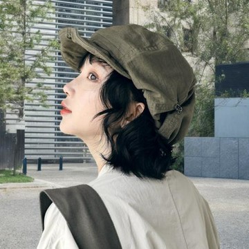 日系復古前進帽女設計師自留百搭大版顯臉小文藝帽子女畫家貝雷帽