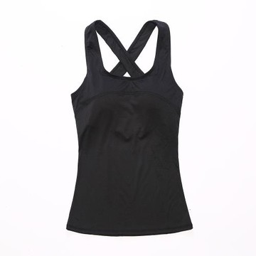 后背交叉塑身顯瘦胸墊可拆式多功能彈力運動健身瑜伽跑步背心