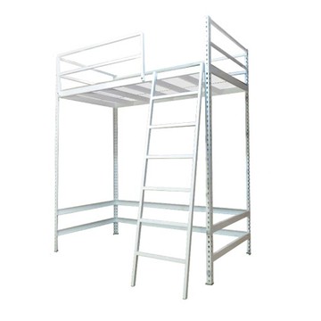 【空間特工】免螺絲角鋼單人架高床-標準款 6.2x3尺 鐵床 高架床 組合床 宿舍床架白角鋼｜象牙白床板