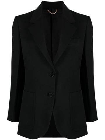 Victoria Beckham - gabardine single-breasted blazer - women - Virgin Wool/Viscose/Polyester/Polyamide/Cotton - 12 - Black