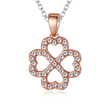 925純銀項鍊．幸運草．四葉草．八心八箭．生日禮物．CS5023