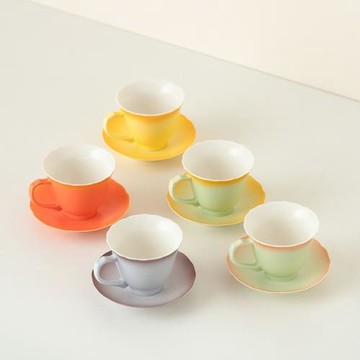 花神杯高檔精致陶瓷花茶杯牛奶杯漸變咖啡杯子套裝商務禮品伴手禮