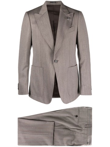 Lardini - single-breasted two-piece suit - men - Wool/Polyester/Viscose/Cupro/Cotton - 46 - Brown