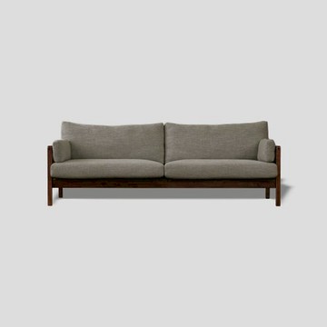 艾禮思木扶手沙發 三人 胡桃木 灰