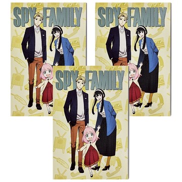 收納王妃 間諜家家酒25K固頁筆記 加厚 空白 3本  黃色  1組