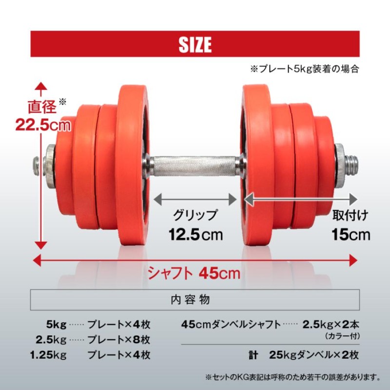 ダンベル IROTEC(アイロテック)ラバー ダンベル50kgセット 25kg×2個 / 筋トレ 筋トレ器具 トレーニング器具 ベンチプレス 可変式  バーベル 鉄アレイ 器具 | LINEブランドカタログ