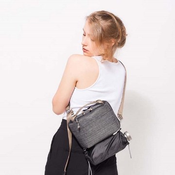 【Dr.Wilds荒野醫生】穿梭系列 收納包2.5L 單肩雙肩 兩用 防水 男女背包 休閒風 灰 台灣出貨 官方賣場 天幕灰