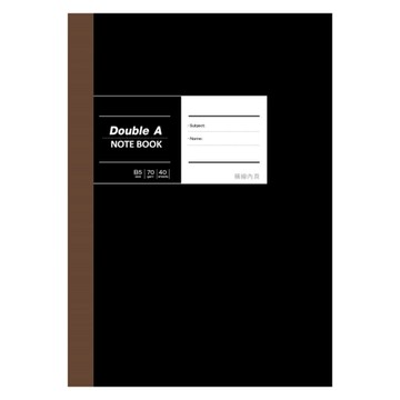 Double A 布膠系列 A5/25K橫線固頁筆記本(40頁)-黑