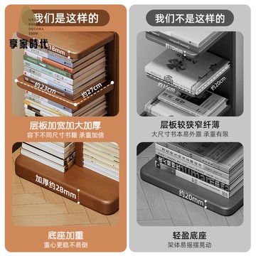 免運 全實木橡膠木隱形 書架 落地 置物架 子多層 角落立式家用收納架窄書櫃xj7311