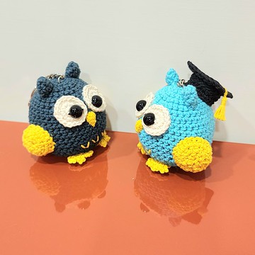 貓頭鷹 鑰匙圈 吊飾 可加捲尺