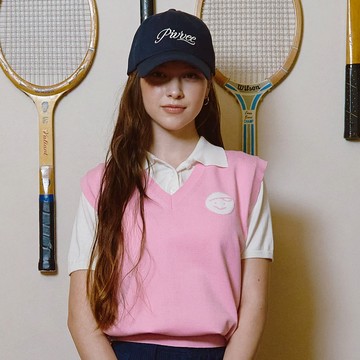 Piv'vee V領針織背心 - 黑色