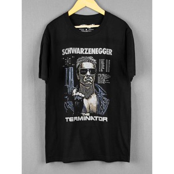 終結者Terminator施瓦辛格電影人物頭像純棉復古水洗長袖短袖T恤
