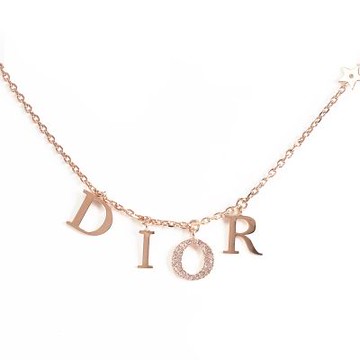 Christian Dior Dio(r)evolution 品牌LOGO字母垂墜鎖骨鍊/項鍊(玫瑰金)