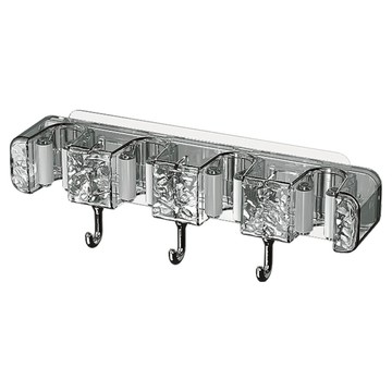 isona 愛收納 無痕免打孔拖把夾 滾輪夾 4個 + 掛勾 3個  透灰色  1組