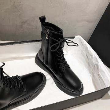 網紅馬丁靴女英倫風2025新款中筒靴機車靴春秋單靴短靴子女潮ins