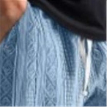 2025跨境歐美高街ins多口袋春夏直筒寬系運動休閑提花五分短褲男