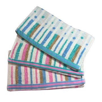 【台灣雲林毛巾】圈圈緞條純棉毛巾 (6條組)  台灣毛巾 雲林製造