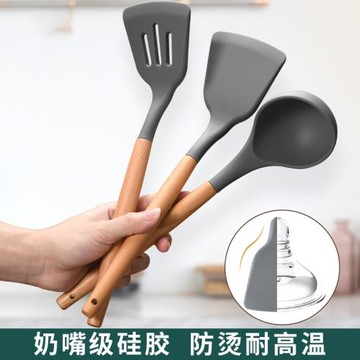 硅膠鏟不粘鍋專用炒菜鏟子食品級硅膠鍋鏟寶寶輔食鏟勺套裝耐高溫