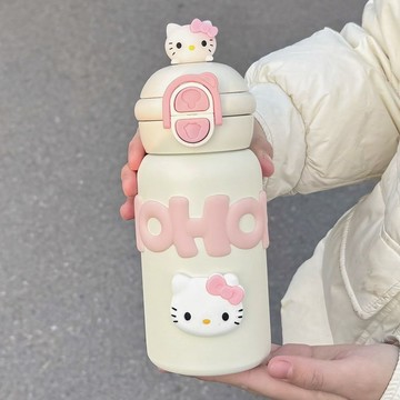 臺灣/✨可愛新款保溫杯ins女生高顏值吸管316不銹鋼學生便攜雙蓋保溫杯