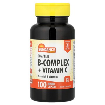 Sundance Vitamins, 多面 B 複合物 + 維生素 C，100 片包衣囊片
