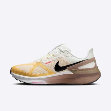 Nike W Air Zoom Structure 25 女 慢跑鞋 路跑 支撐 緩震 白黃棕 [DJ7884-110]