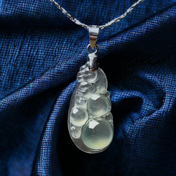 【福掛】玻璃種福瓜項鍊14K金墜頭 | 天然緬甸A貨翡翠 | 送禮