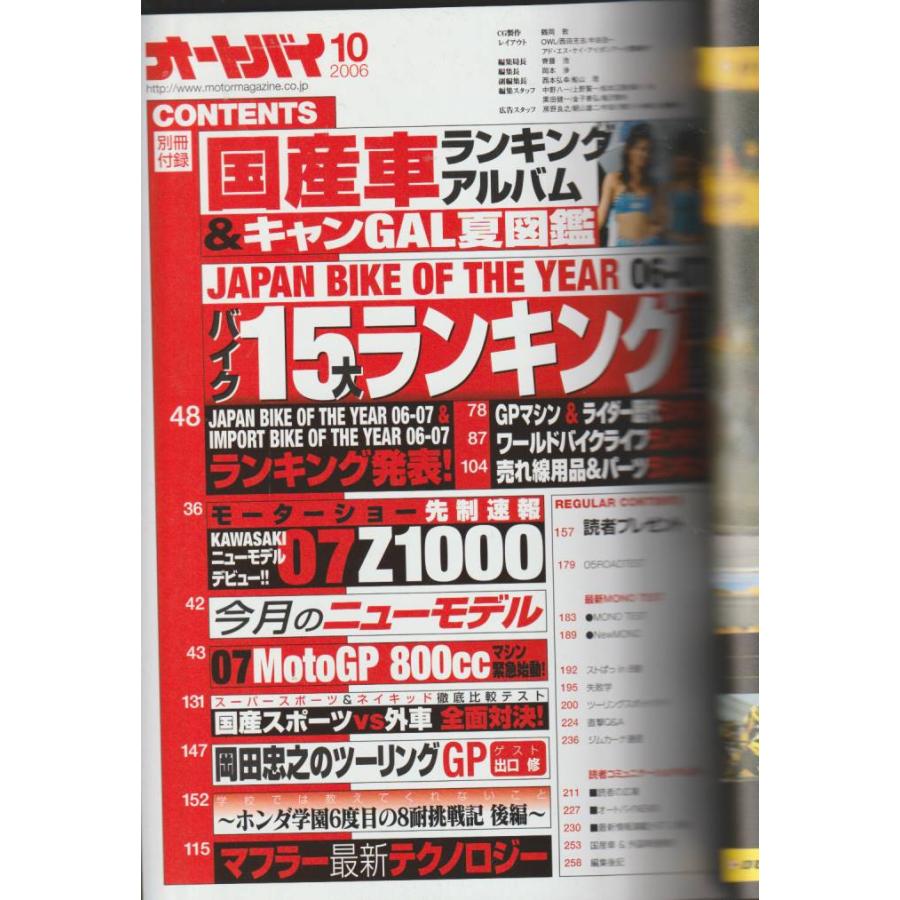 オートバイ　2006年10月号　月刊オートバイ