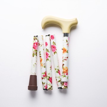 【Merry Sticks 悅杖】繽紛生活折疊手杖 Premium - 象牙白紅玫瑰 - “悅杖”醫療用手杖 (未滅菌)【M2CN1401IVY0000】